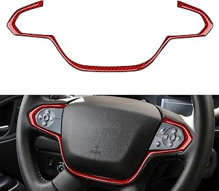 Car Carbon Fiber Cover Trim Accessories for Chevrolet Colorado 2015 2016 2017 2018 2019 2020 2021 2022 Interior Red