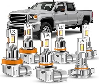 Bulbs for GMC Sierra 2500HD 3500HD 2014-2019 Hi&Lo Beam Fog Light, 6 PCS