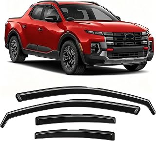 in-Channel Rain Guards Fit for Hyundai Santa Cruz 2021-2026, Durable Side Windows Rain Guard Wind Deflectors 2021 2022 2023 2024 2025 2026 Santa Cruz Rain Guard Black 4 PCS
