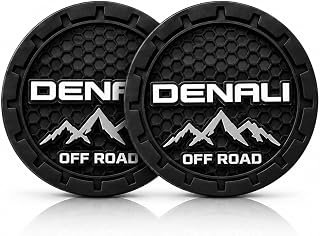 2Pcs Car Cup Holder Coaster for GMC Denali Sierra 1500 2500HD 3500HD Yukon XL Canyon Terrain Acadia Series Recessed Silicone Cupholder Coaster Interior Accessories Black