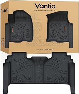 Floor Mats for 2019-2026 Chevrolet Silverado/GMC Sierra 1500 & 2020-2026 2500HD/3500HD Crew Cab (w/Rear Under-seat Storage), All-Weather TPE Custom Fit Floor Liners