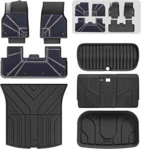 3W Tesla Model Y Juniper 9-Piece Floor Mats with Carpets